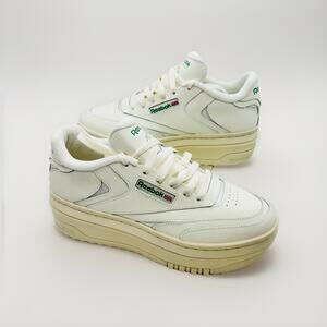 Reebok Womens Club C Extra Tall Tennis Shoes ‘Chalk/Glen Green’ | Size 7.5